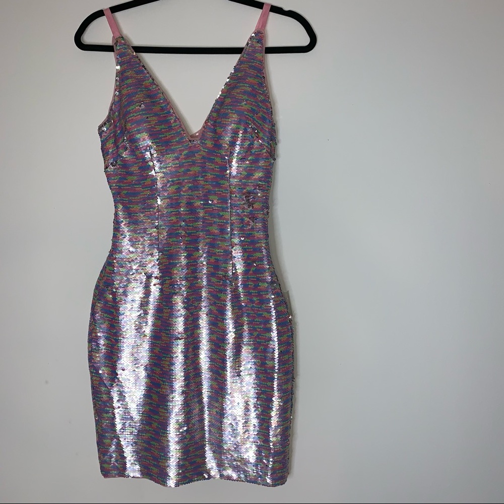 Sequin multicolored dress